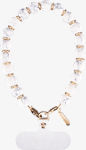 Beaded Phone Wristlet - White Marble