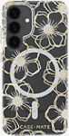 Floral Gems Case with Magnet for Galaxy S25 Plus - Gold