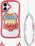 Funda protectora POP LOVIE con MagSafe y pulsera con colgante para iPhone 16 - Sunny Red​​ 