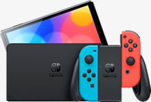 Switch OLED Joy-Con - Azul neón y rojo neón​​ 
